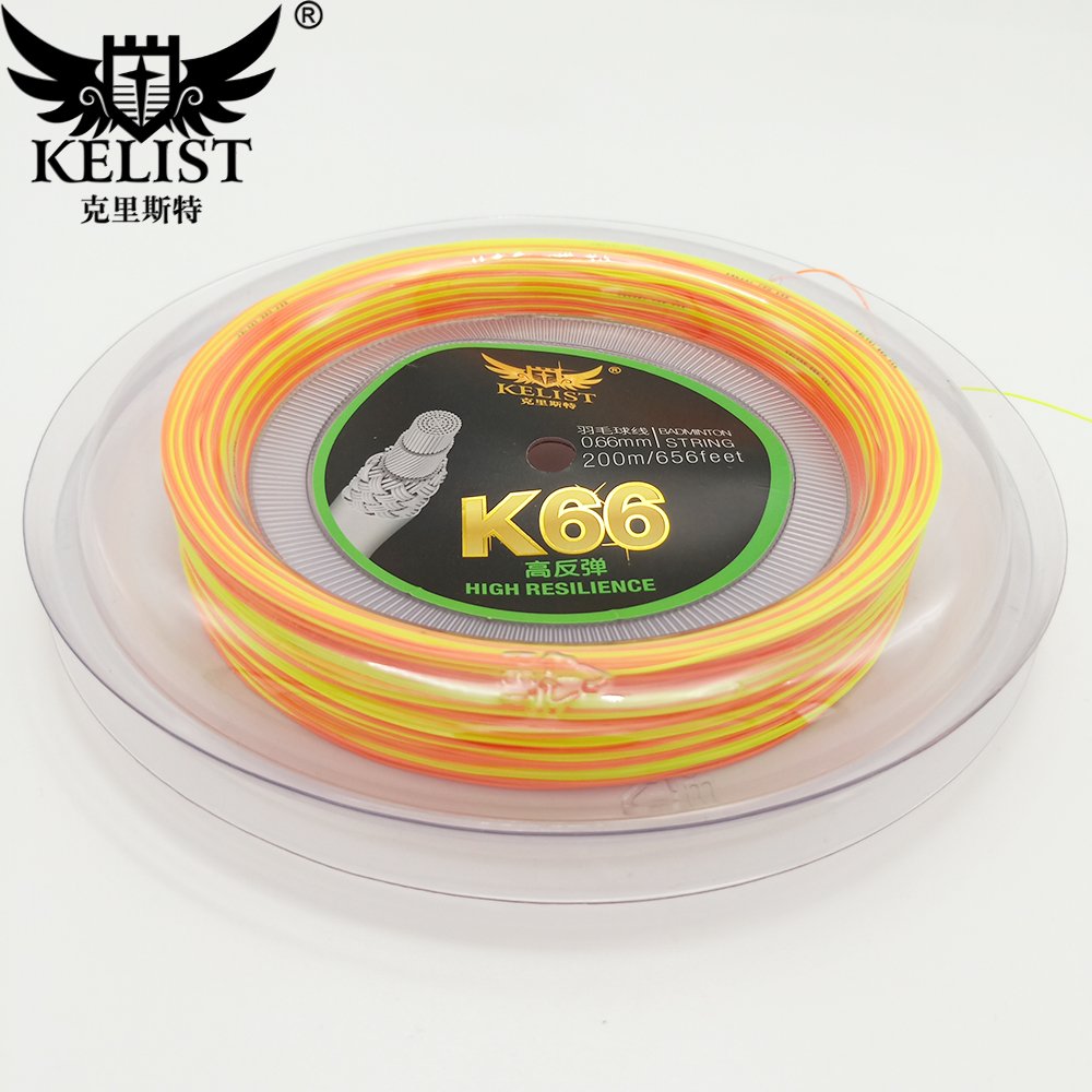 China Factory Racquet Badminton Popular Brand KELIST PRO 66 0.66mm 200m Reel OEM Badminton String With Good Price