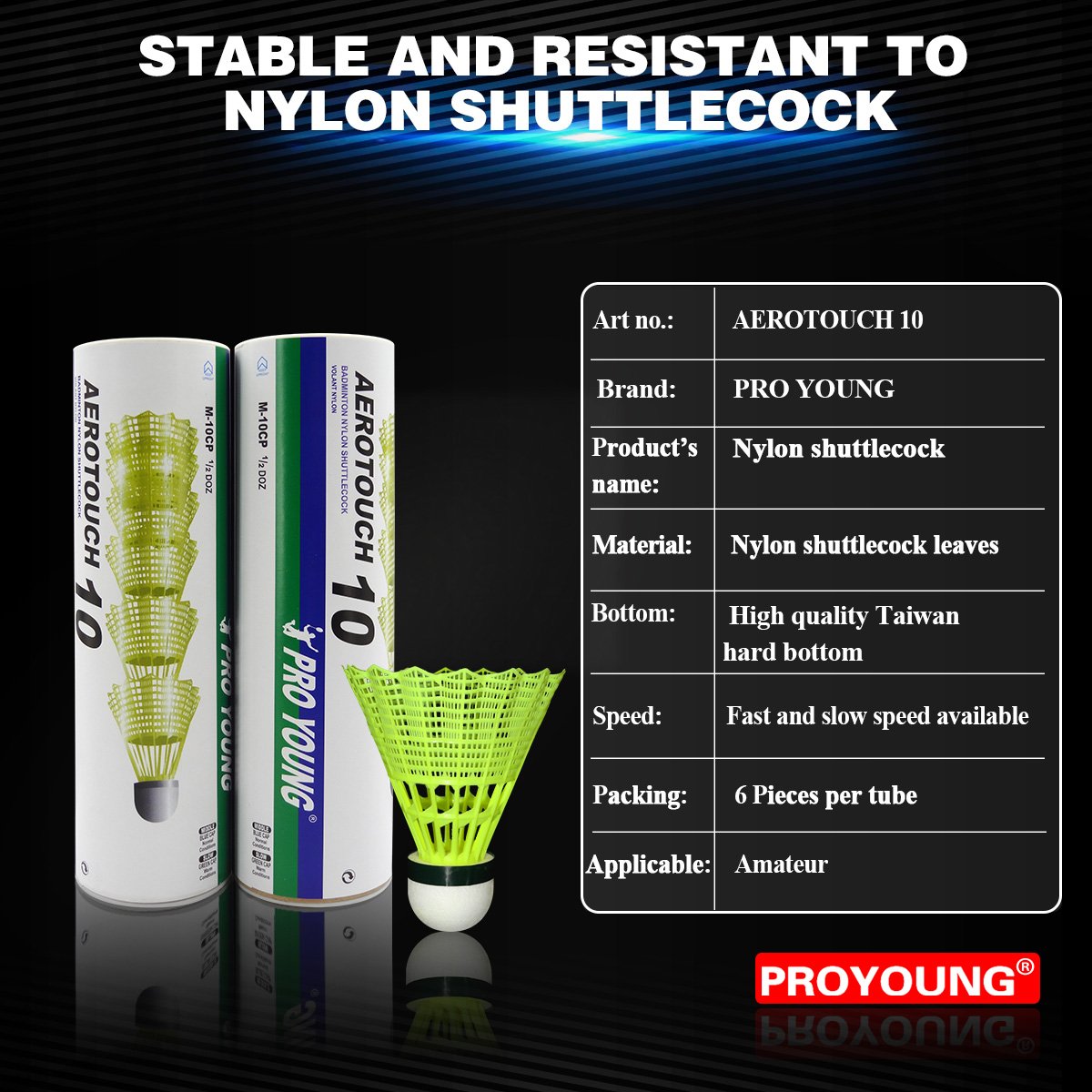 Durable nylon badminton shuttlecock Badminton Nylon Shuttlecock