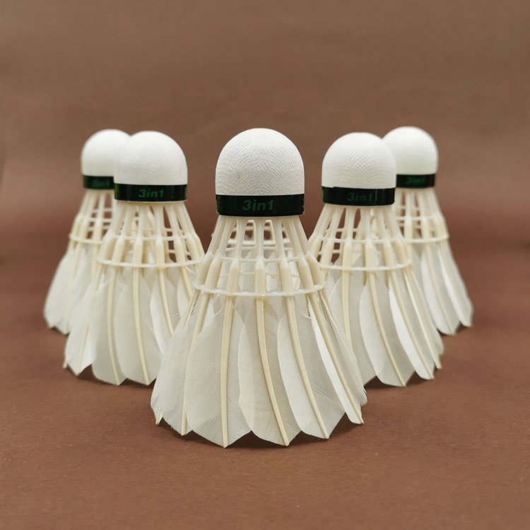 Durable Stable 3in1 Badminton Shuttles Good Price Hybrid Shuttlecock Badminton 12pcs Duck Feather Goose Feather Shuttle