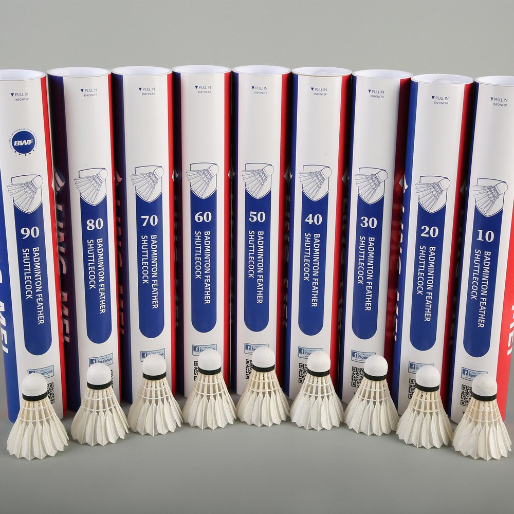BWF lingmei 90 goose feather badminton shuttlecock in good quality wholesale