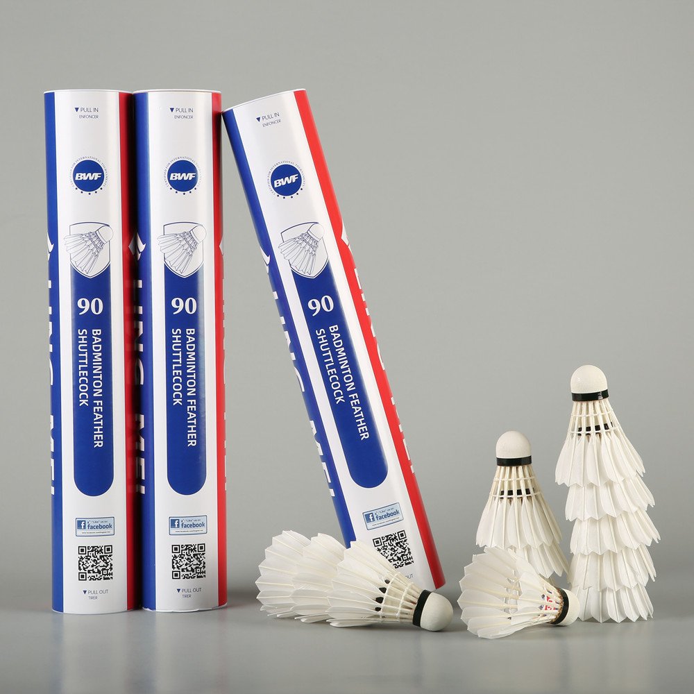 BWF lingmei 90 goose feather badminton shuttlecock in good quality wholesale