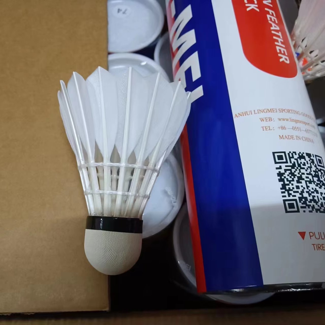 BWF goose feather natural cork shuttlecocks for tournament lingmei 90pro