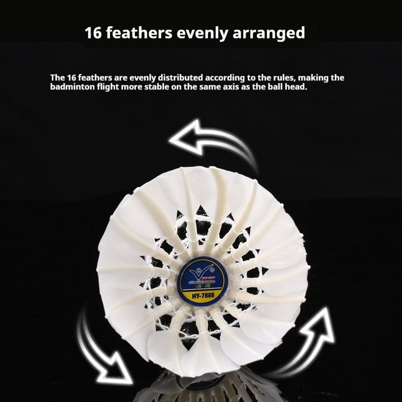High-Durability Badminton Shuttlecock Custom Logo Pro Model for International Tournaments Made with Goose Feathers Three pack
