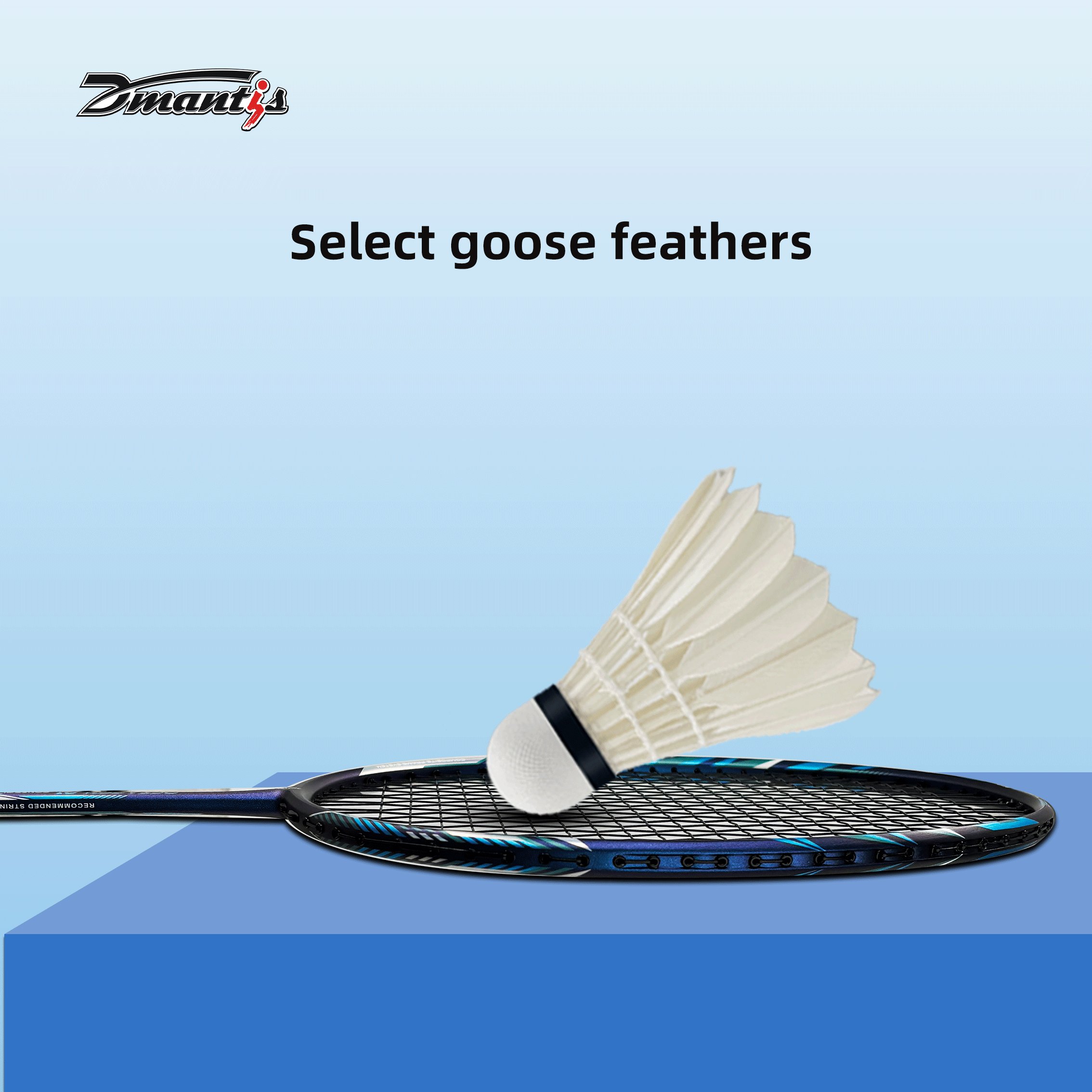 Dmantis Durable Goose Feather Badminton Shuttlecock PU Fiber 2-Layer Cork High quality Goose Feather Shuttlecock