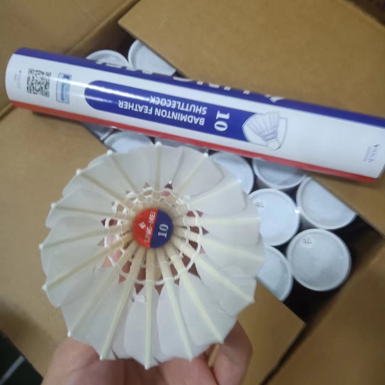 BWF Wholesale Goose Feather Badminton Shuttlecocks Lingmei 10