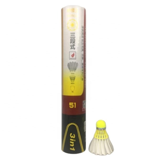 Wholesale 3in1 12Pcs Goose Feather Shuttlecocks Stable & Durable Badminton Shuttles For Sports