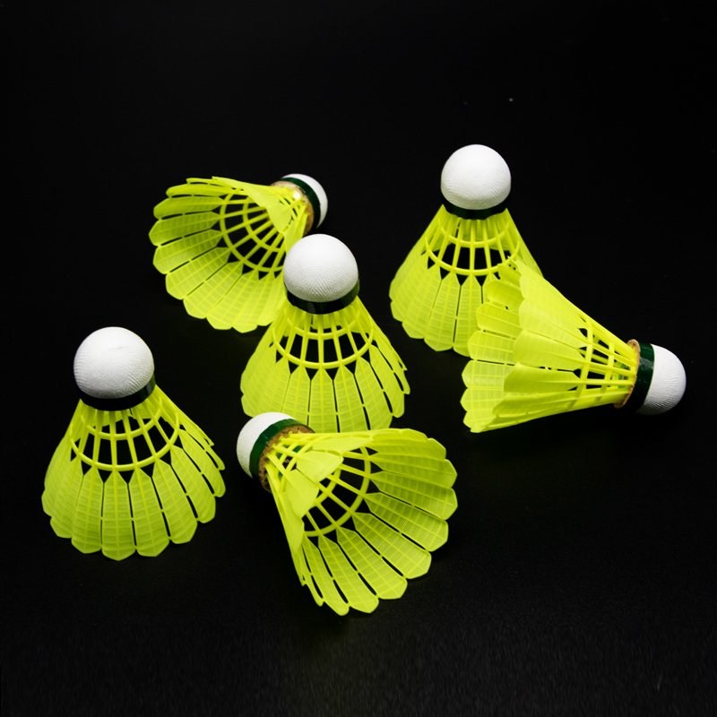 Nylon Yellow Badminton Durable Shuttlecocks 6 pcs per tube Full Natural Durable