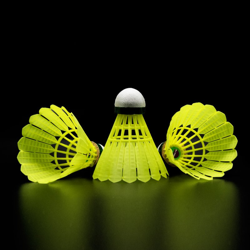 Nylon Yellow Badminton Durable Shuttlecocks 6 pcs per tube Full Natural Durable