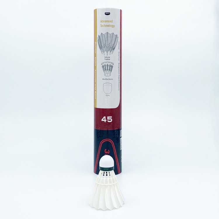 Durable Badminton Shuttlecock 3in1 OEM for several famous brands D45 Sports Goose Feather