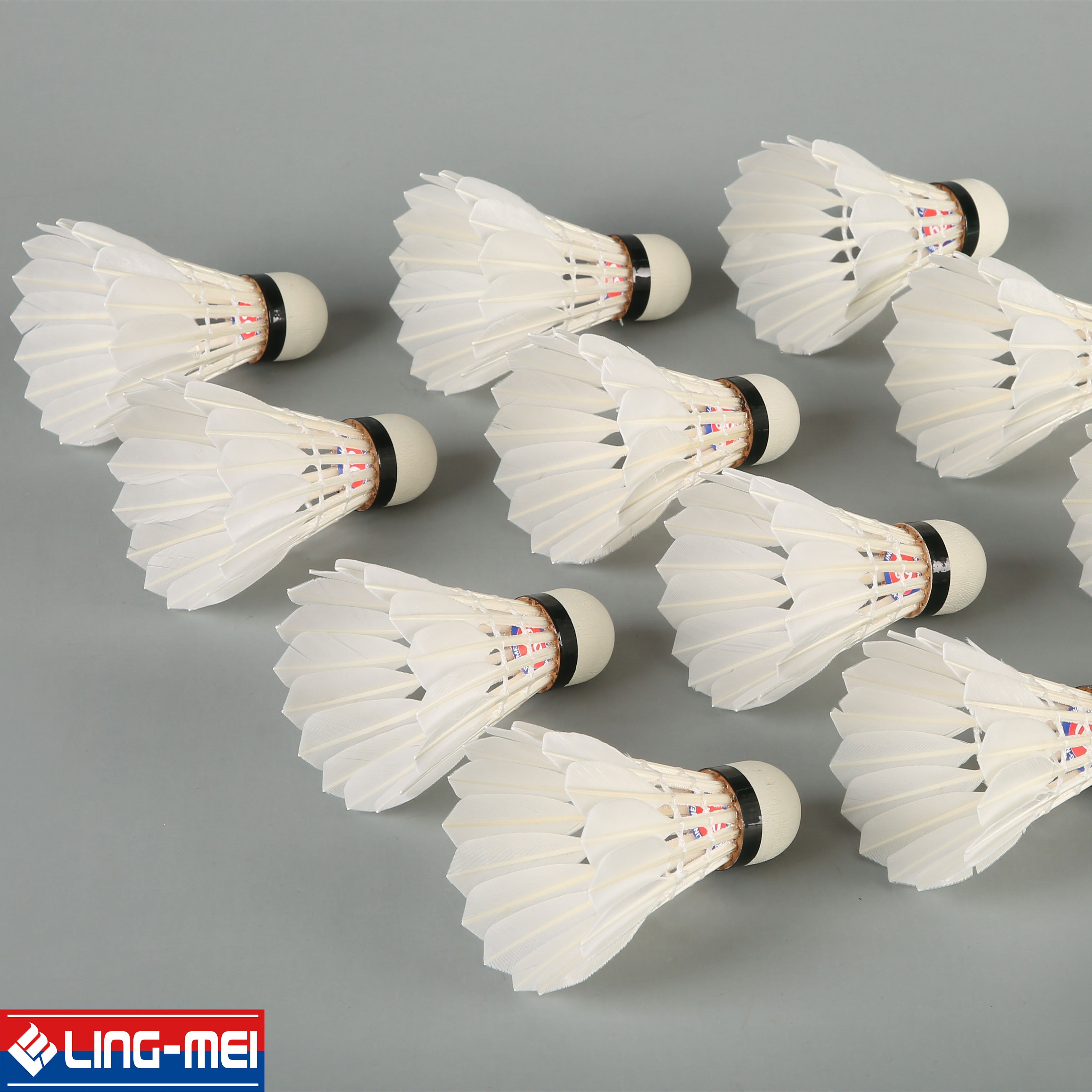 ling mei shuttlecock model 60 Goose feather badminton shuttlecock in good quality wholesale