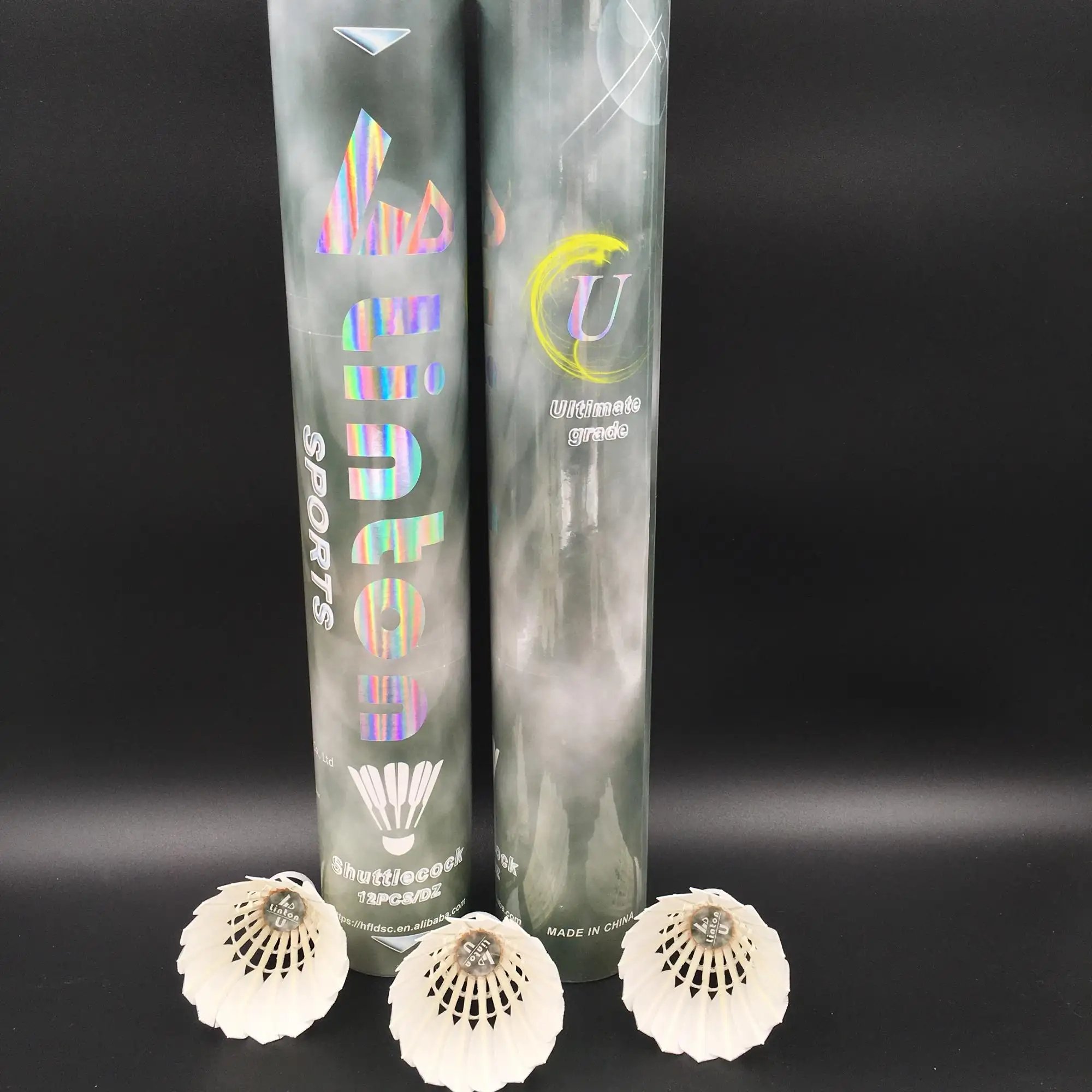 Wholesale customized high quality entertainment training level durable duck feather badminton shuttlecock