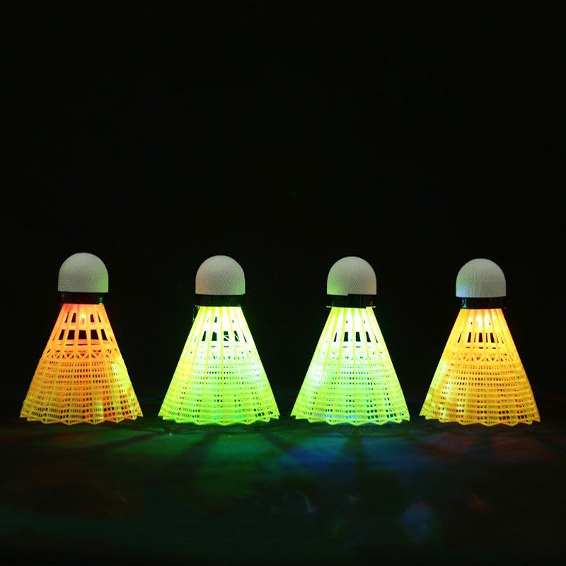 Luminous badminton 4 packs with light luminescent LED night fluorescent resistant badminton