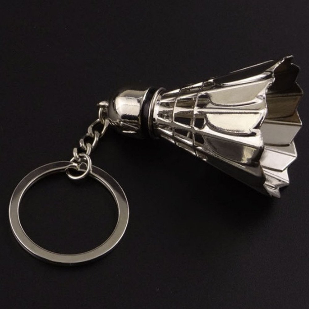 Sports Gift Outdoor Custom 3D Metal Badminton Shaped Pendant Keychain