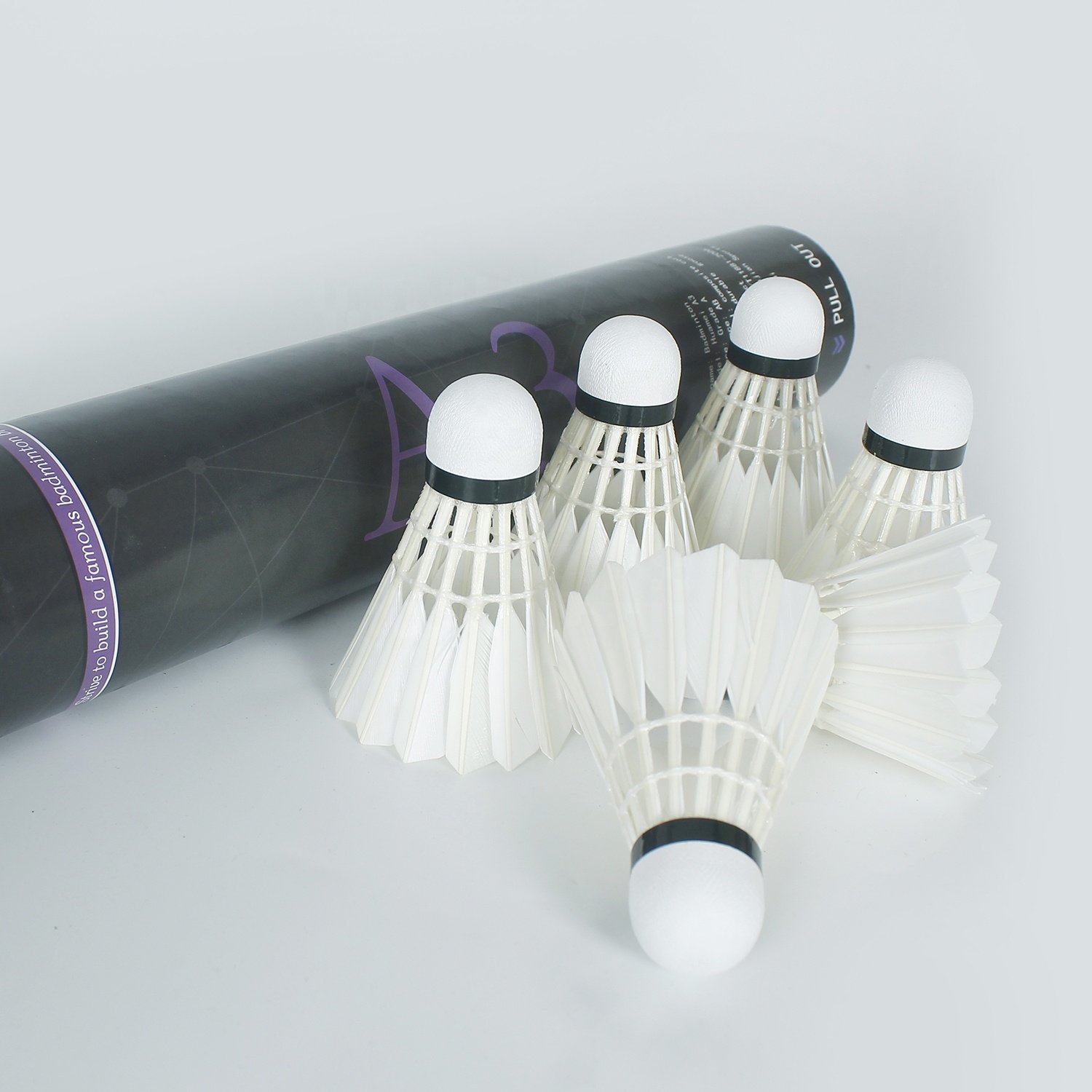 Super Cheap Durable Badminton Goose Feather Shuttlecocks With Composite Cork Head For Training