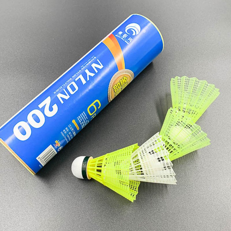 Factory Wholesale White Yellow Plastic Ball Nylon Ball Badminton Shuttlecocks