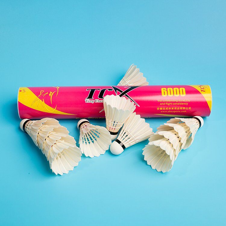 TCX6000 Durable Bleached Goose Feather Badminton Shuttlecock with For Professional Players