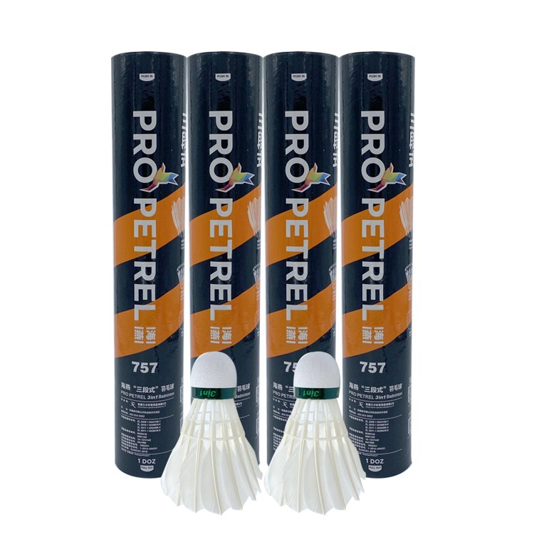 Factory Wholesale High Quality Goose Feather Shuttlecock Pro Petrel 757 Shuttlecock Badminton Ball