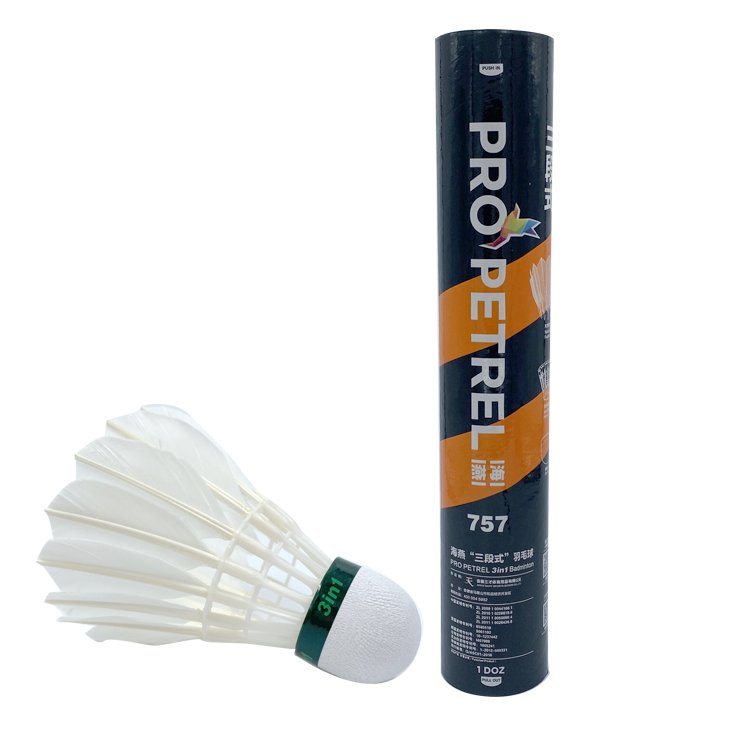 Factory Wholesale High Quality Goose Feather Shuttlecock Pro Petrel 757 Shuttlecock Badminton Ball
