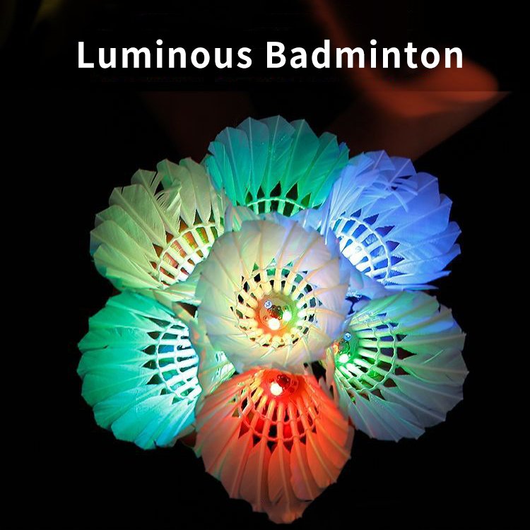 Luminous badminton with light luminescent LED night fluorescent resistant badminton