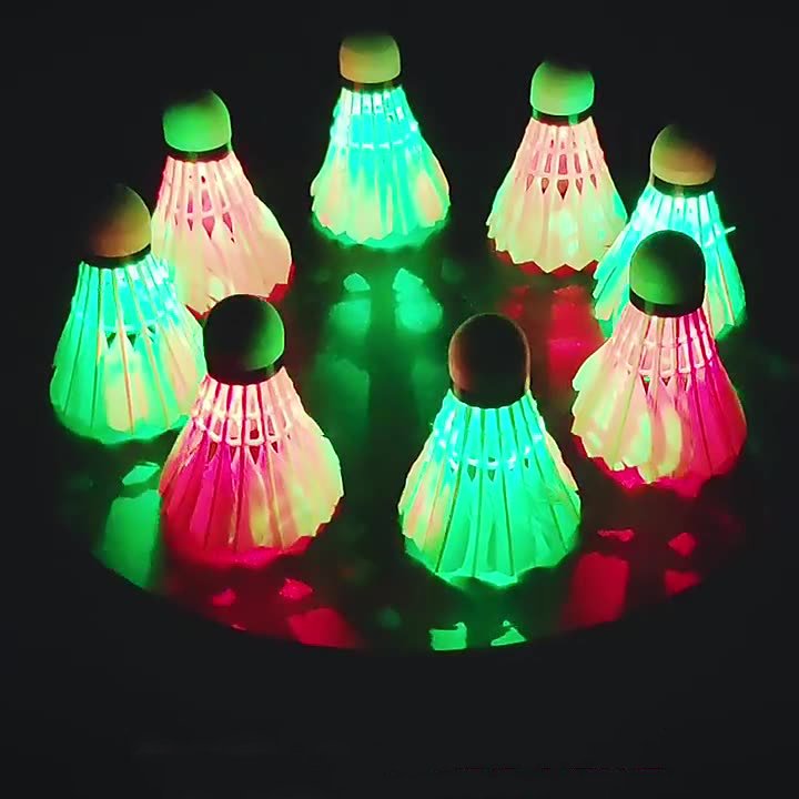 Luminous badminton with light luminescent LED night fluorescent resistant badminton