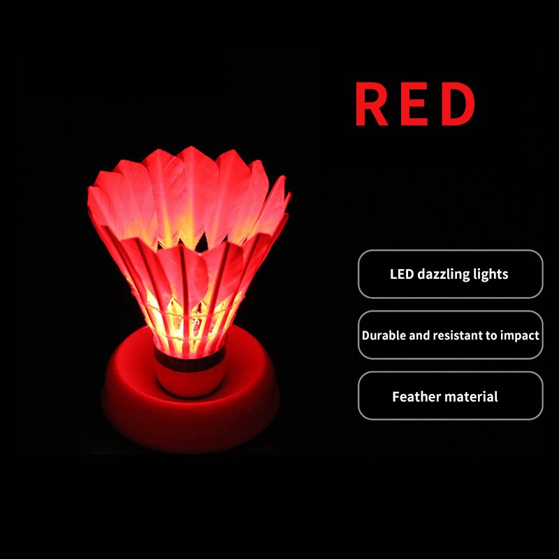 Luminous badminton with light luminescent LED night fluorescent resistant badminton