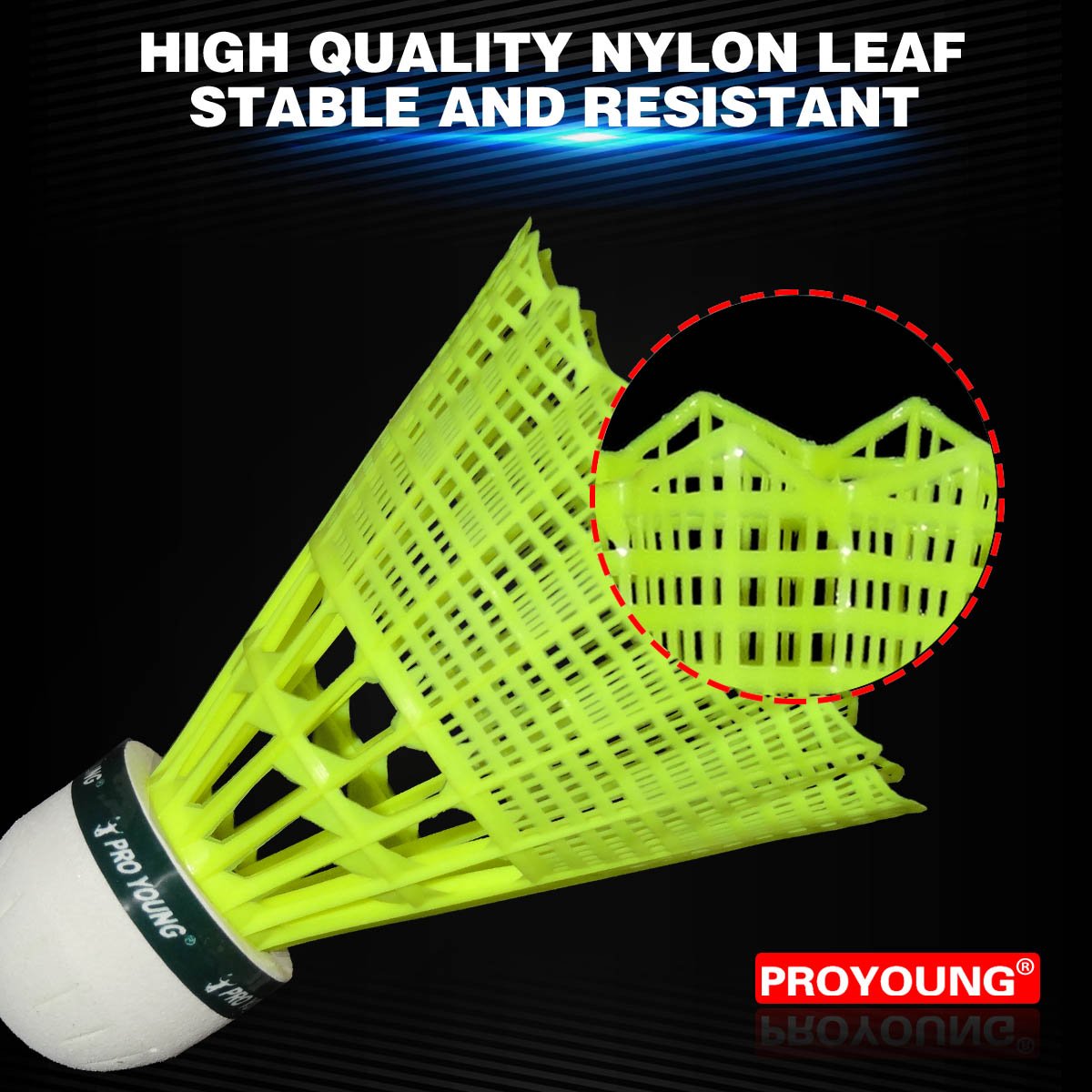 Cheap Price Training Nylon Shuttlecocks Yellow and White