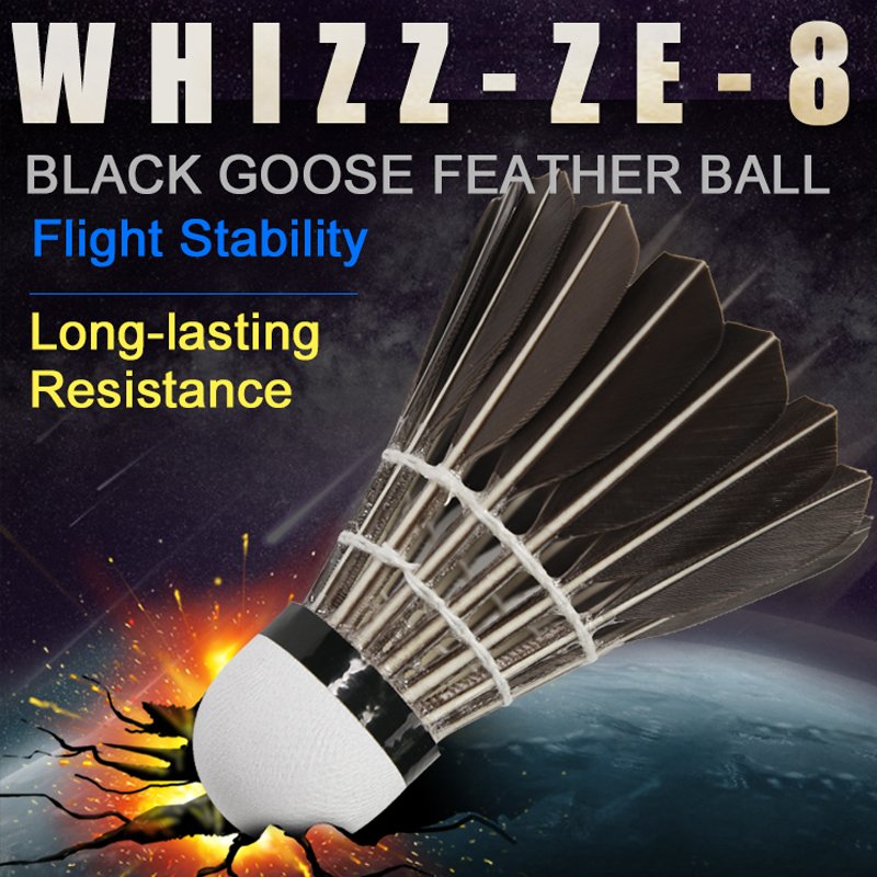 Hot selling Taiwan fiber cork black single side cheap goose feather badminton shuttlecock