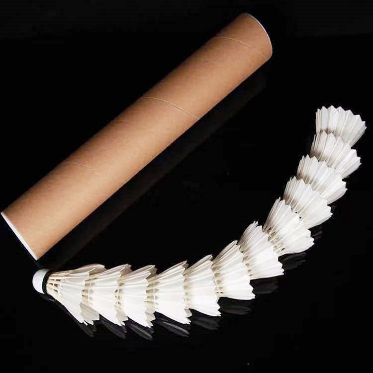 Indoor Badminton Shuttlecock White Goose Board Feather Flying Stability Durable Shuttlecock Ball 12Pcs