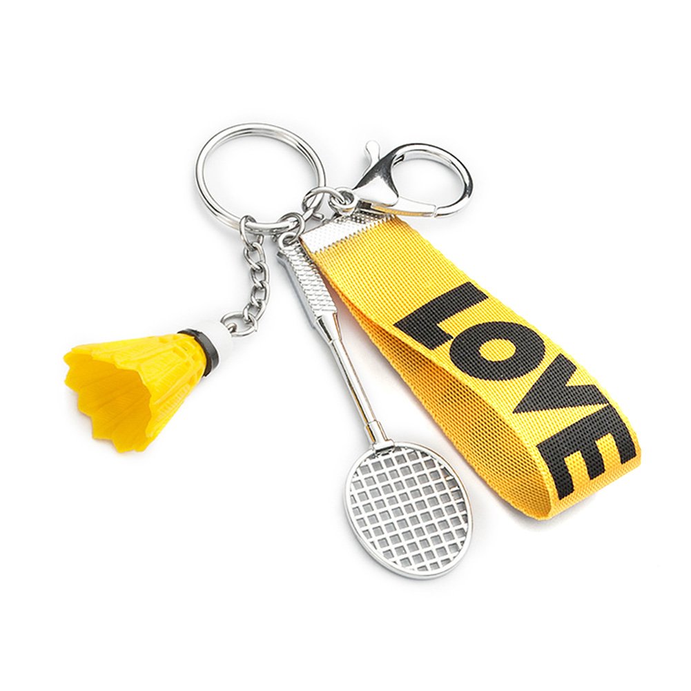 6 Colors Mini Badminton Keychain Cute Plastic Badminton Pendant Keychain Badminton Shuttlecock keychain