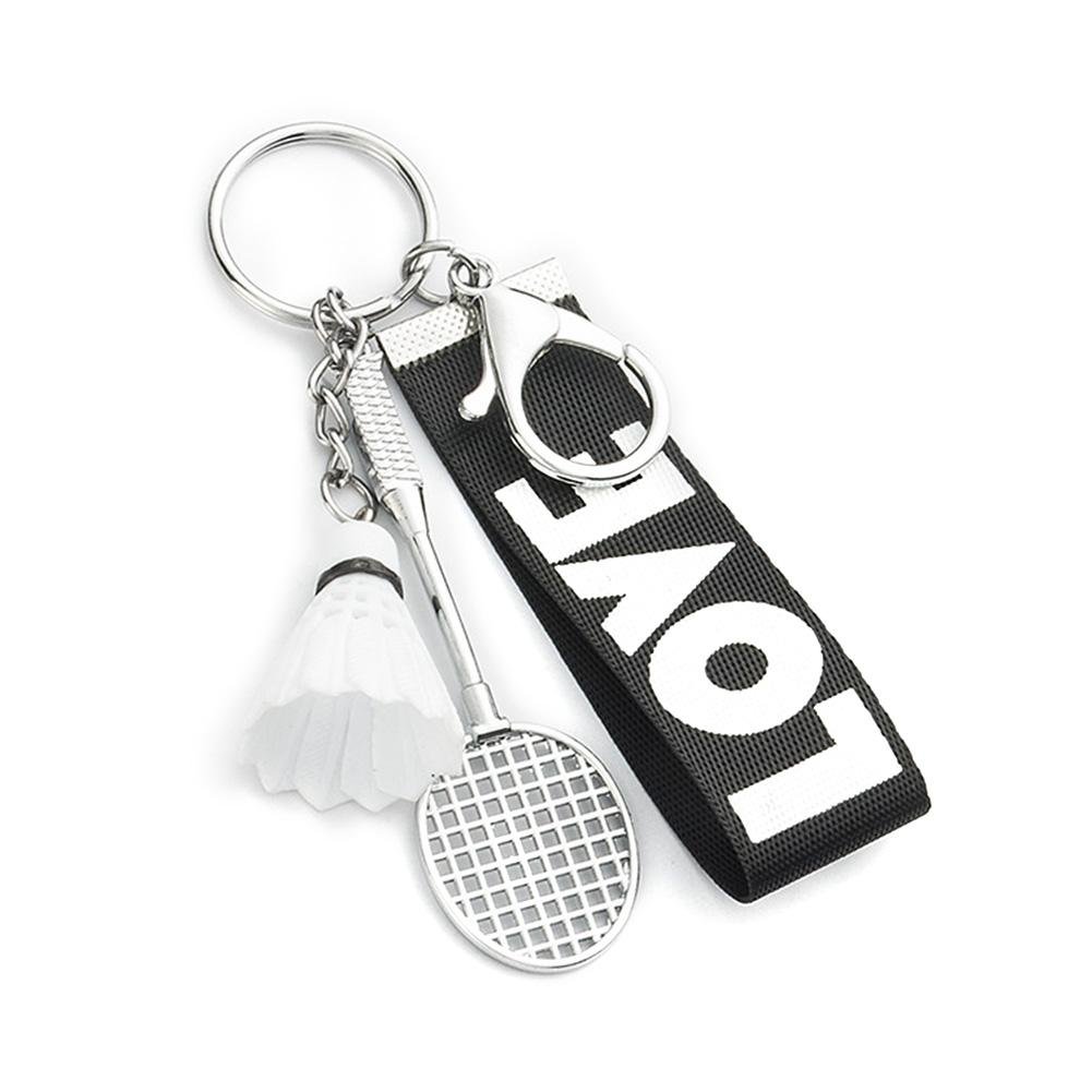 6 Colors Mini Badminton Keychain Cute Plastic Badminton Pendant Keychain Badminton Shuttlecock keychain