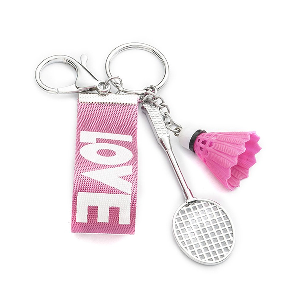 6 Colors Mini Badminton Keychain Cute Plastic Badminton Pendant Keychain Badminton Shuttlecock keychain