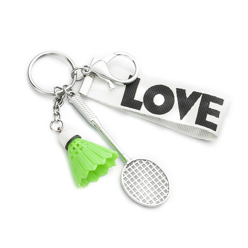 6 Colors Mini Badminton Keychain Cute Plastic Badminton Pendant Keychain Badminton Shuttlecock keychain