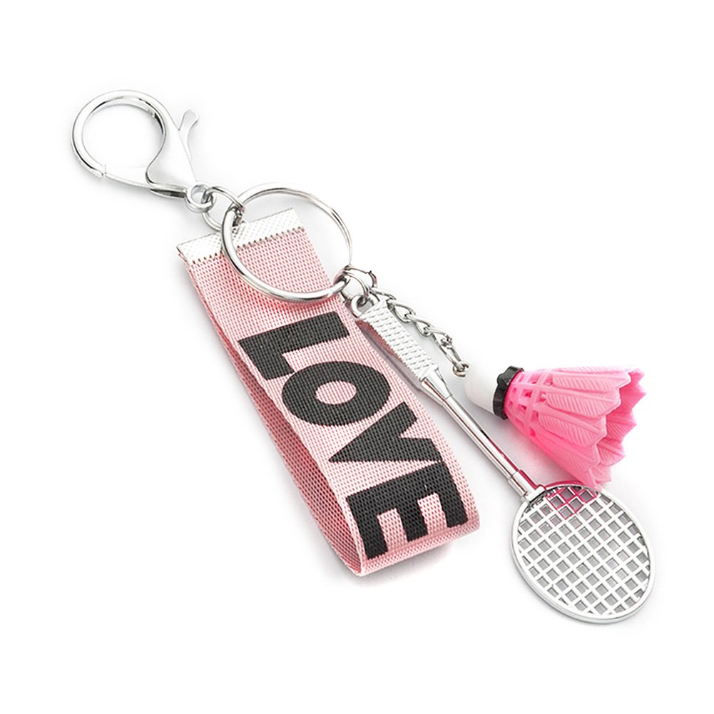 6 Colors Mini Badminton Keychain Cute Plastic Badminton Pendant Keychain Badminton Shuttlecock keychain