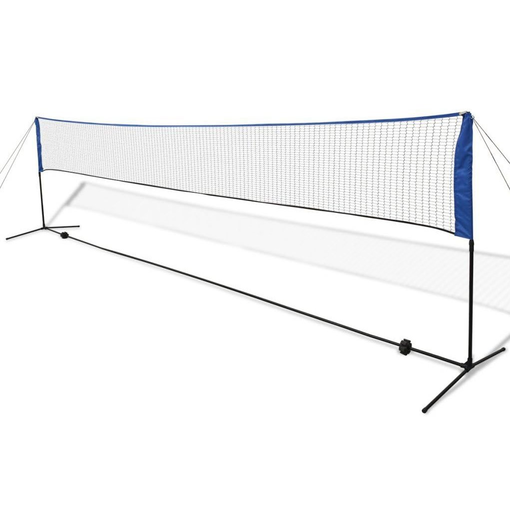 Badminton Net with Shuttlecocks 600 x 155 cm Height Adjustable Shuttlecock Net Metal Frame
