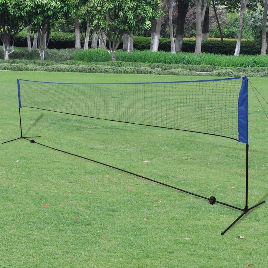 Badminton Net with Shuttlecocks 600 x 155 cm Height Adjustable Shuttlecock Net Metal Frame