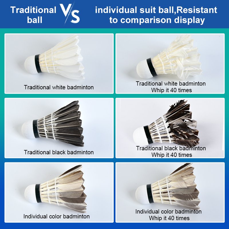 custom OEM badminton XG01 badminton goose feather shuttles light grey feather promotion badminton
