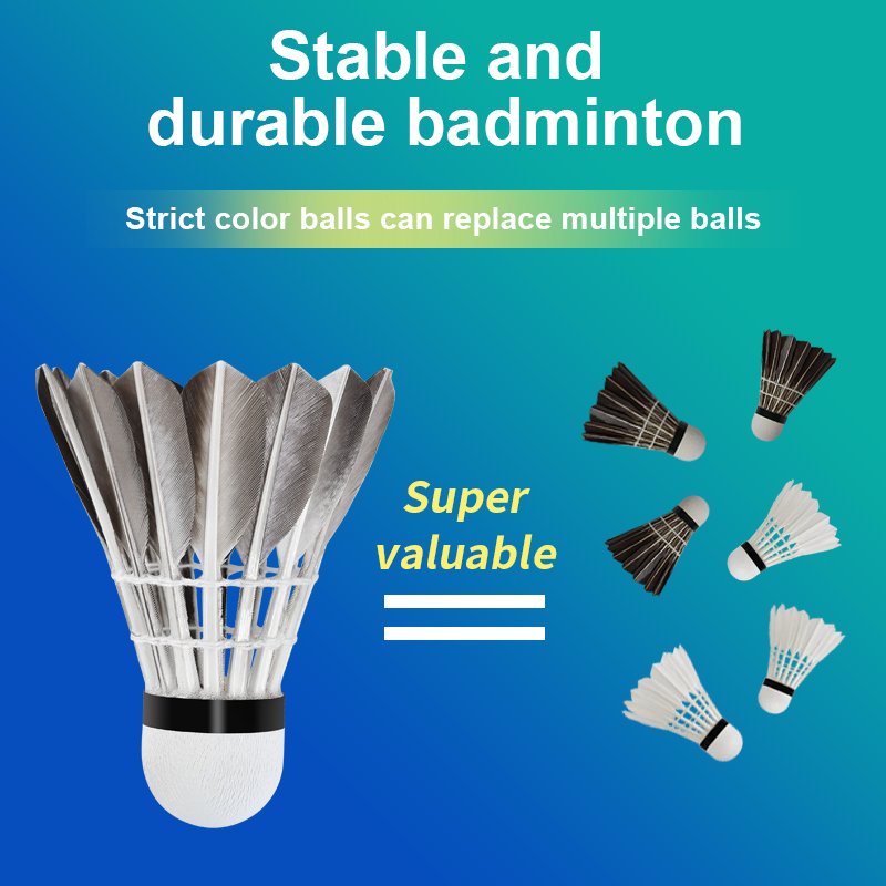 custom OEM badminton XG01 badminton goose feather shuttles light grey feather promotion badminton
