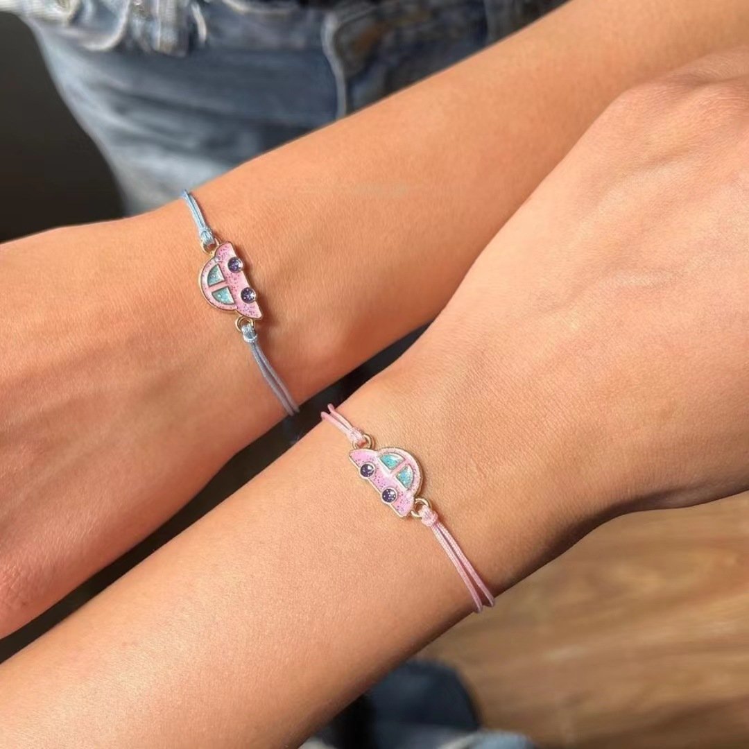Small two cute car splicing boudoir bracelet Good friend student children handmade rope