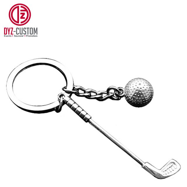 Promotional Mini Badminton Racket Shape Keychain Shuttlecock Metal Keychains