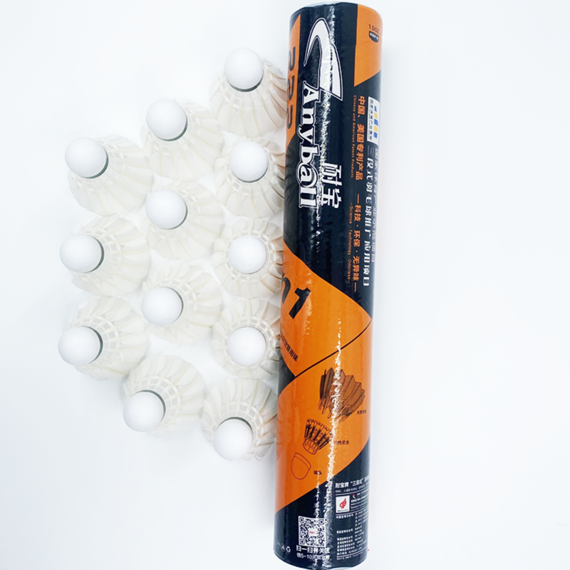Venta directa de fabrica durable estable china pluma de ganso al por mayor volante de badminton para el entrenamiento deportivo