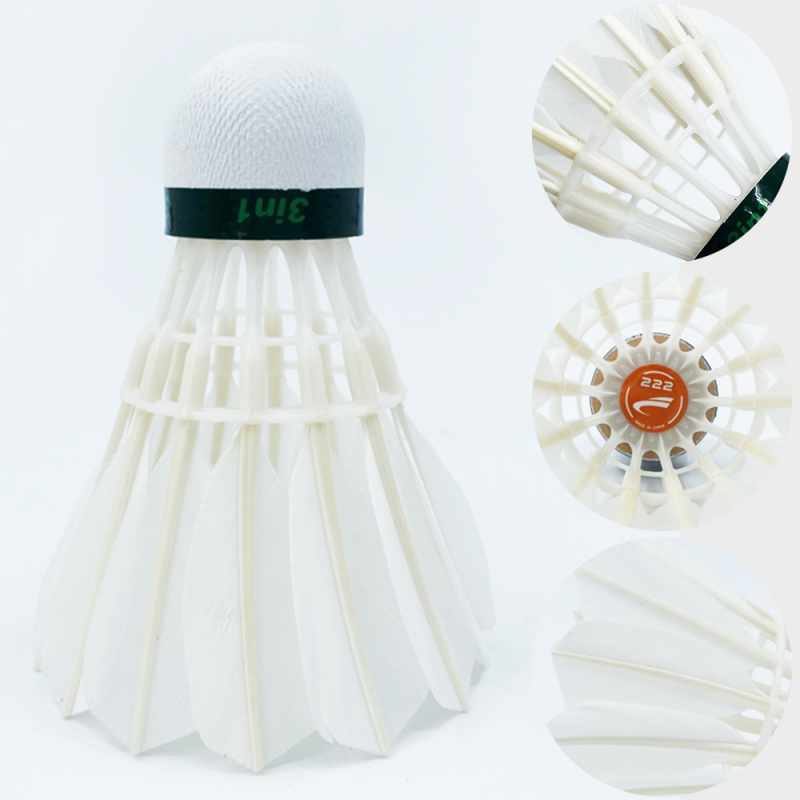 Venta directa de fabrica durable estable china pluma de ganso al por mayor volante de badminton para el entrenamiento deportivo
