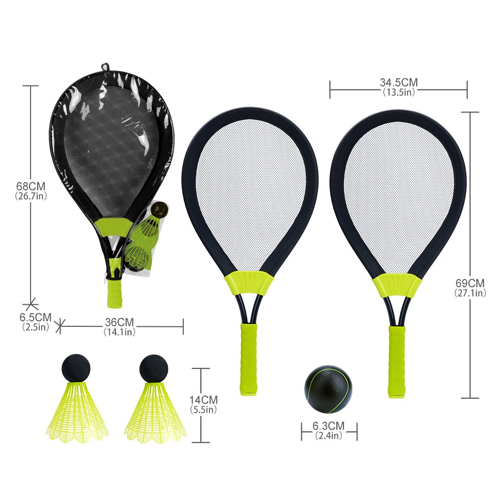 Kids Indoor Outdoor Sporting Toy 26.7 Inch Soft Tennis Racket Badminton Toys Set Raquete Beach Tennis