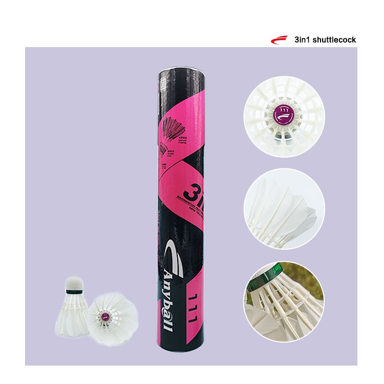 Cheap Light Weight Durable Badminton Shuttlecocks/Feather Badminton Birdies Hybrid 3in1 Badminton Duck Feather Shuttlecock