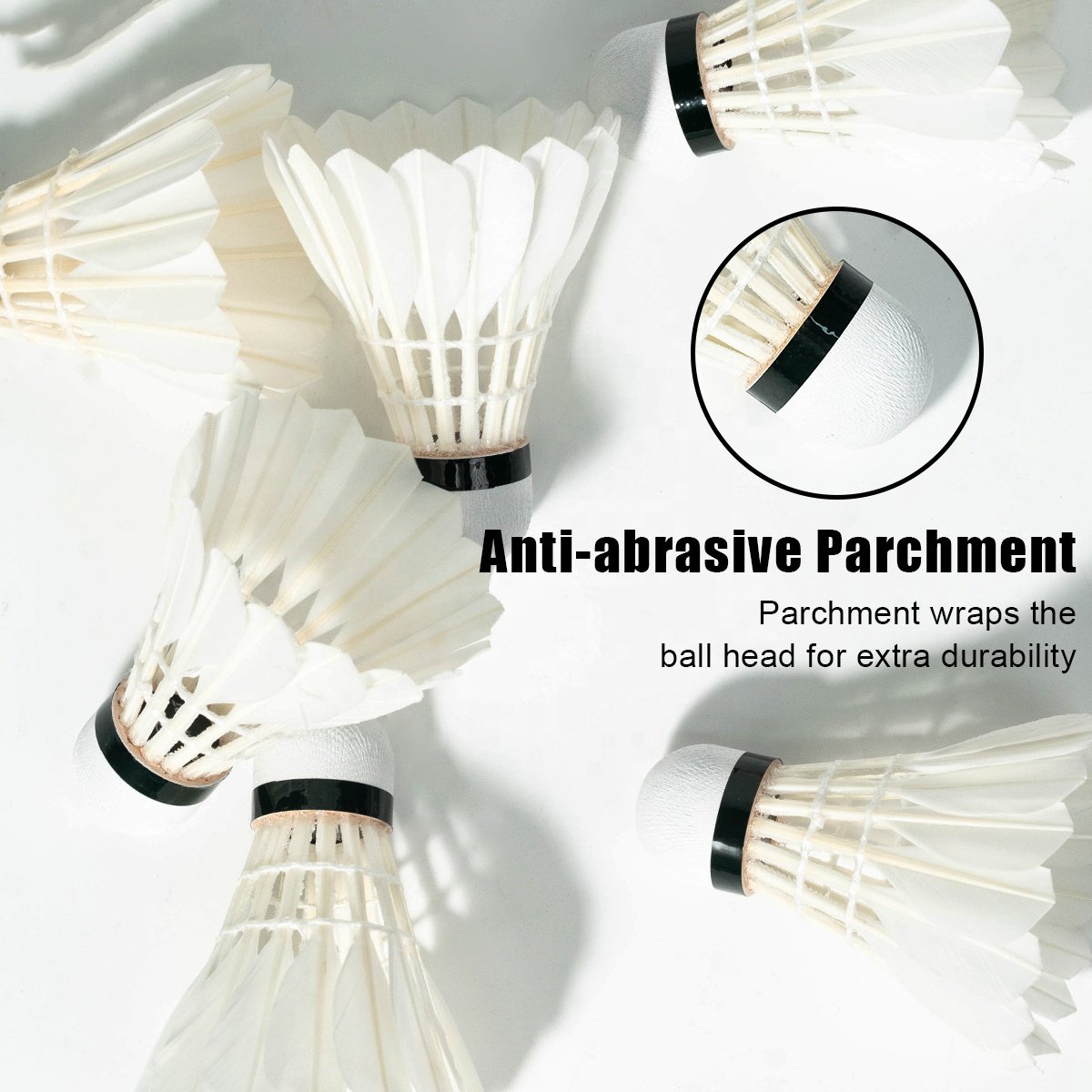SSS-03 Badminton Shuttlecock 12pcs/Tube A Class Duck Feather Badminton Balls 77 Speed for Outdoor Indoor Training Sport