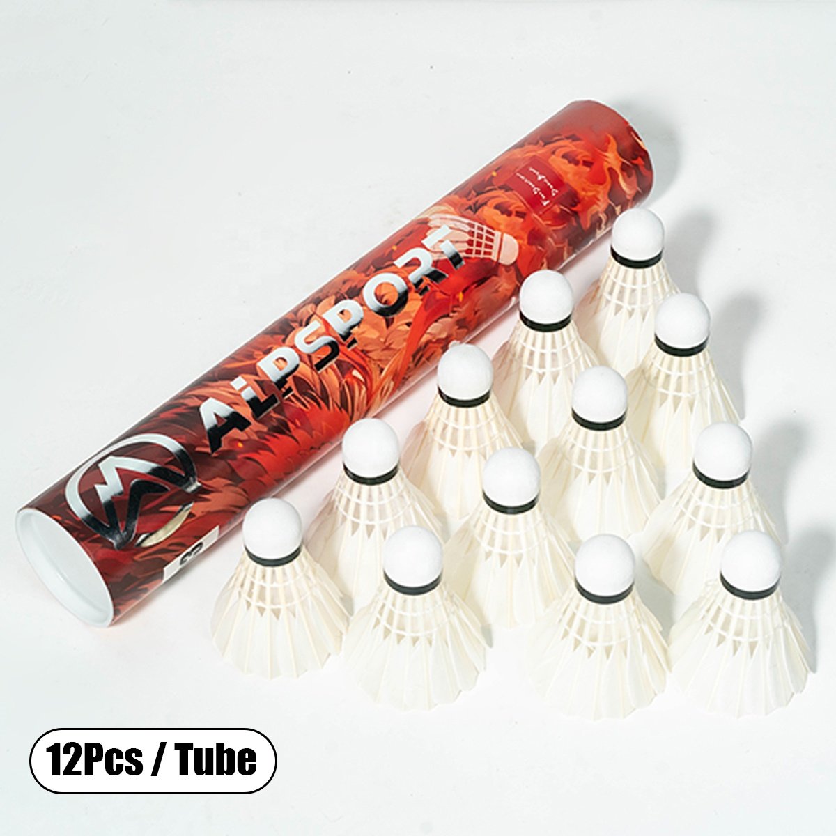 SSS-03 Badminton Shuttlecock 12pcs/Tube A Class Duck Feather Badminton Balls 77 Speed for Outdoor Indoor Training Sport
