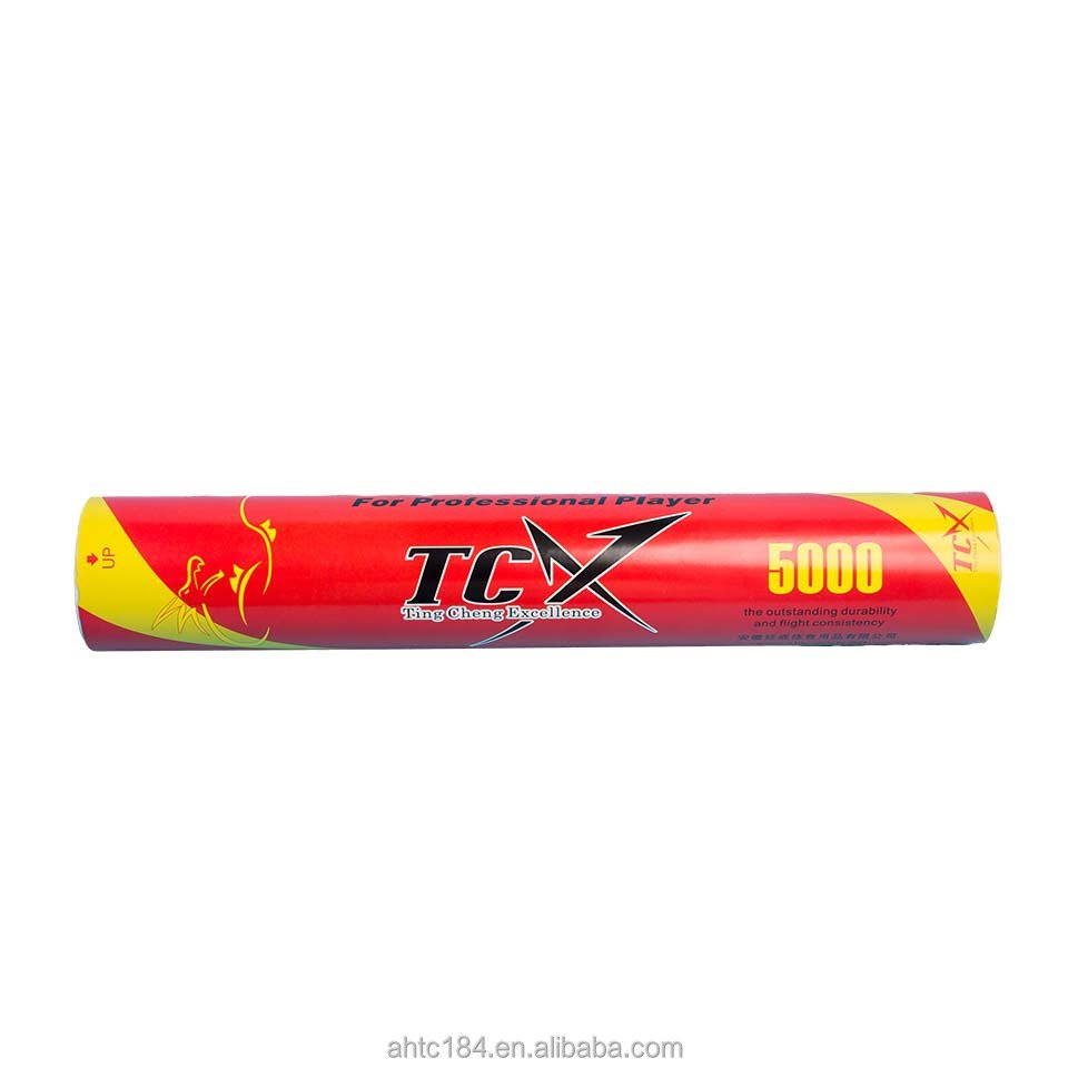 Top Grade TCX 5000 Goose Feather Tournament Badminton Shuttlecock with 2 Natural Cork Hot selling to Korea and Philippines