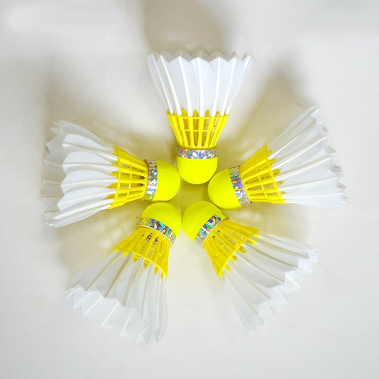 3in1 Factory supply Class A goose feather shuttlecock with Fluorescent Yellow Fiber super durable stable dmantis D51