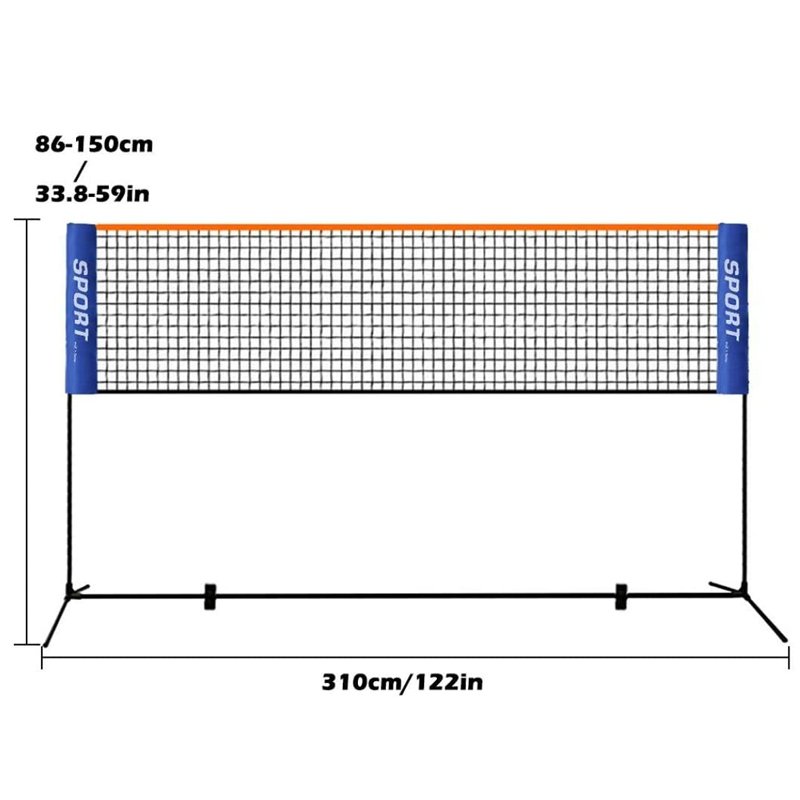 Custom Portable Tennis Badminton Outdoor Indoor Foldable Easy Badminton Net With Stand Badminton Net Pole