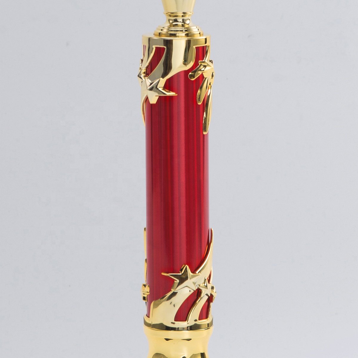 Good Selling AD73 Universal Custom-made Plastic Trophy Award with Red Fire Star Patterns Blank Badge
