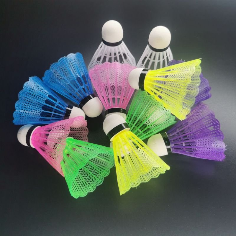 Affordable Entertainment 12PCS/SET Plastic Colorful Shuttlecocks With Foam Ball Heads Badminton